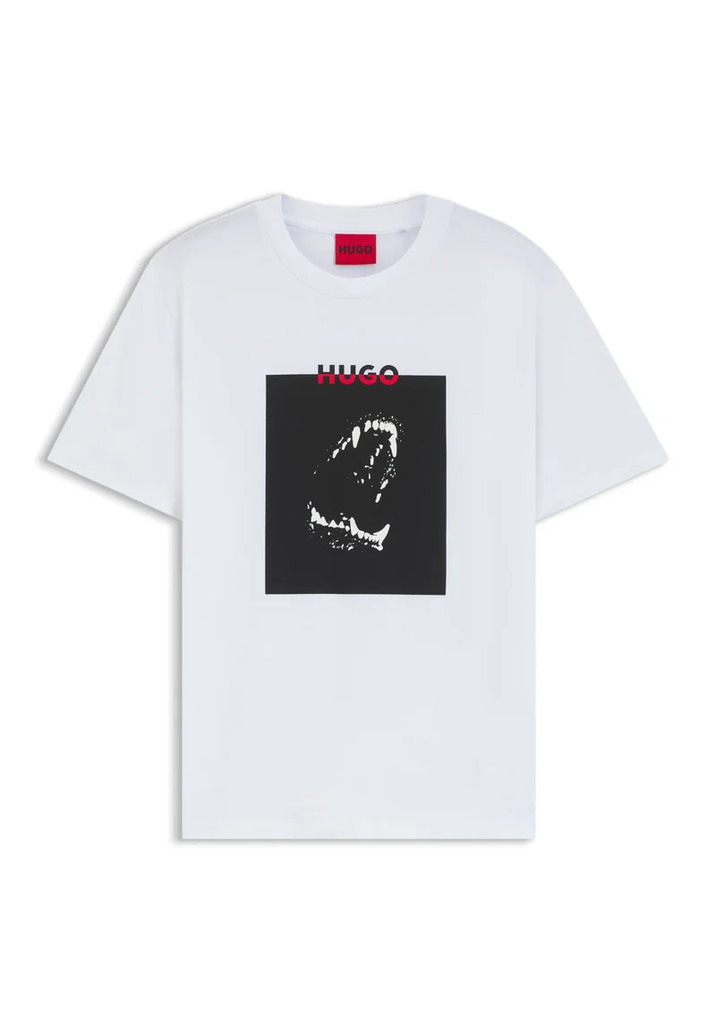 HUGO  Cotton-jersey T-shirt with Dobermann print for Men | Best Price UAE