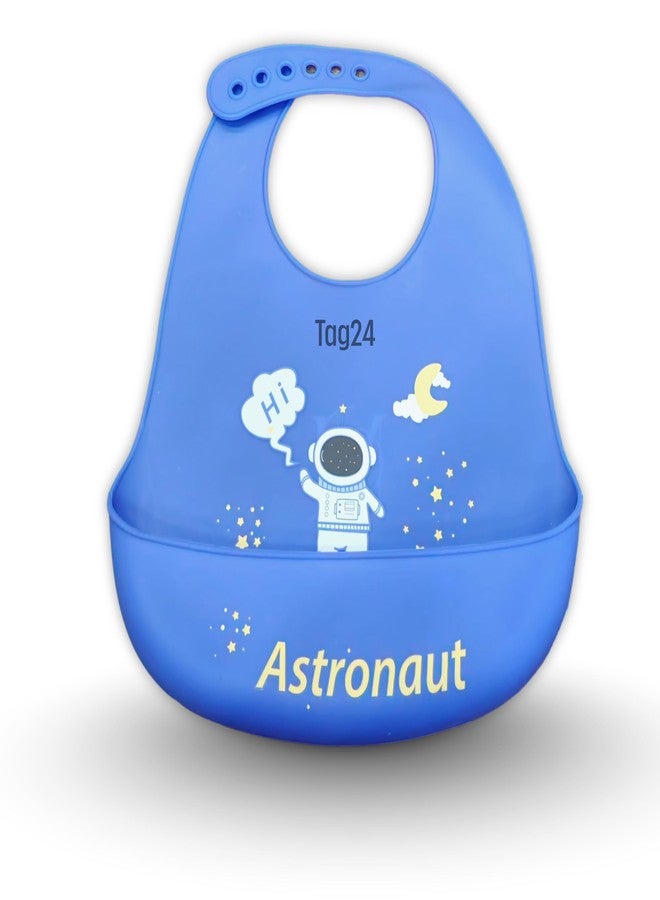 TAG24 Baby Bib for Feeding and Weaning Babies and Toddlers | Waterproof, Washable, Reusable | Adjustable Neckline with Buttons | Easy to Clean and Non-Messy Design (Astro) - Image 1