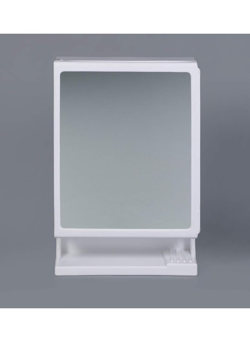 BRANCO BRANCO New Look Mirror Cabinet Bathroom Mirror Cabinet Makeup Accessories Organizer Strong And Heavy Corner Cabinet With Mirror Plastic Ivory  - Image 4