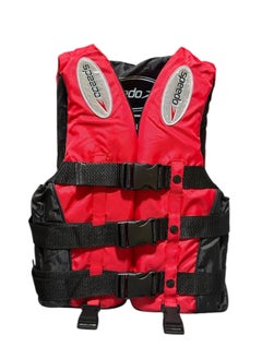 QSHOP Versatile life jacket with rescue whistle and secure locking safety belt - ideal for safety during swimming and water activities  - Image 3