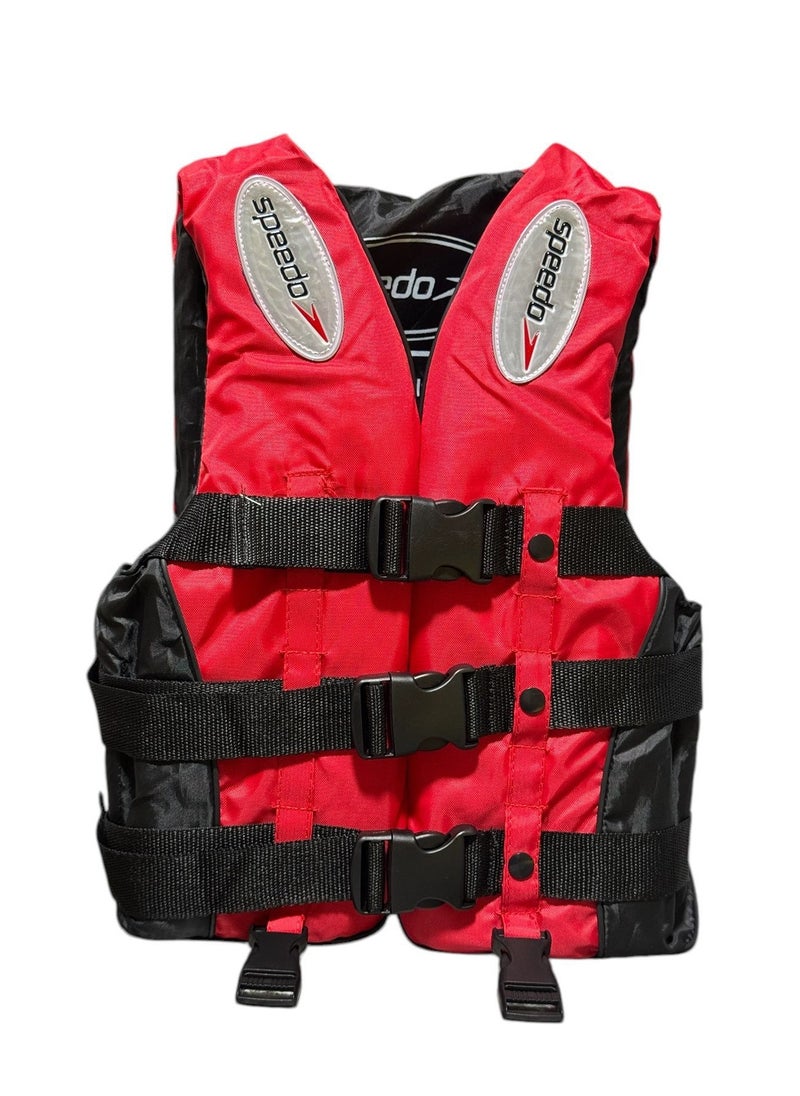 QSHOP - Versatile life jacket with rescue whistle and secure locking safety belt - ideal for safety during swimming and water activities - Image 1