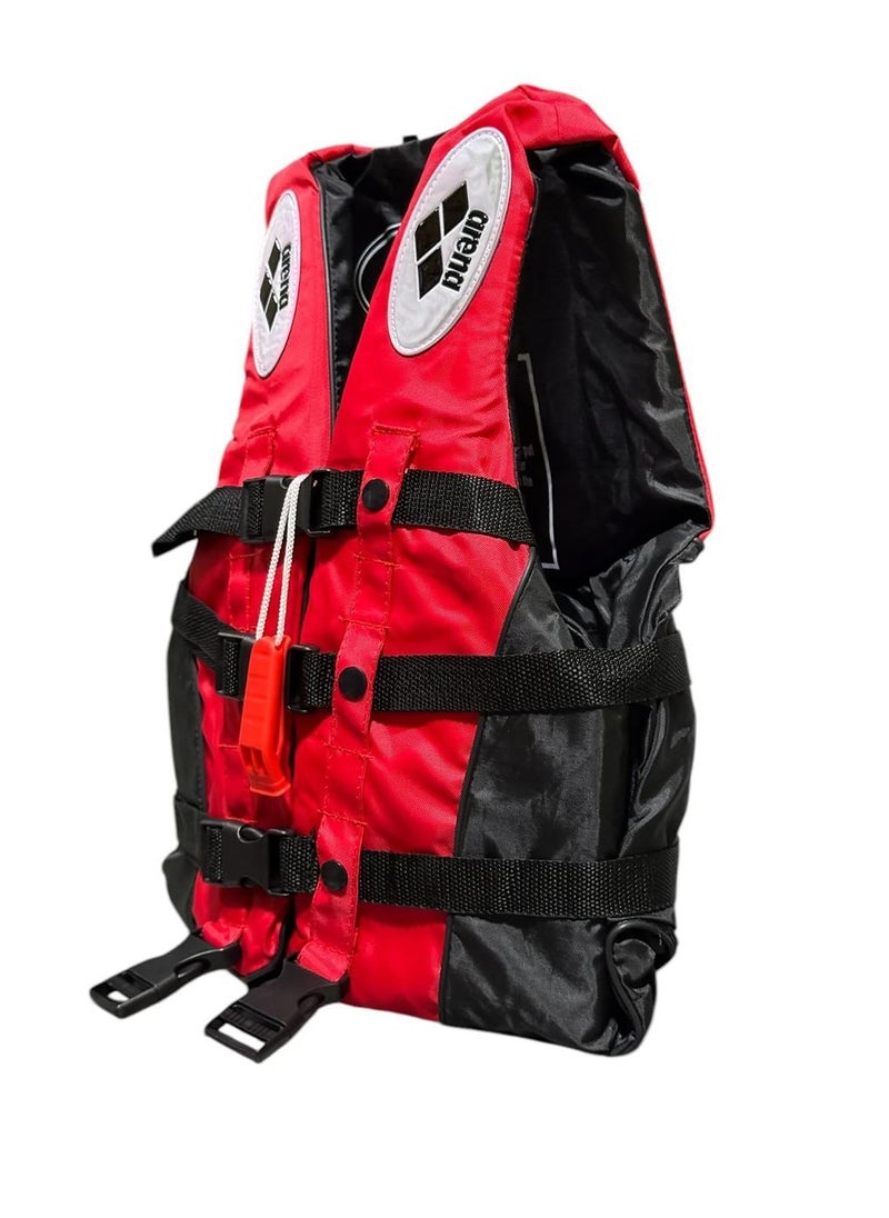 QSHOP - Versatile life jacket with rescue whistle and secure locking safety belt - ideal for safety during swimming and water activities - Image 1
