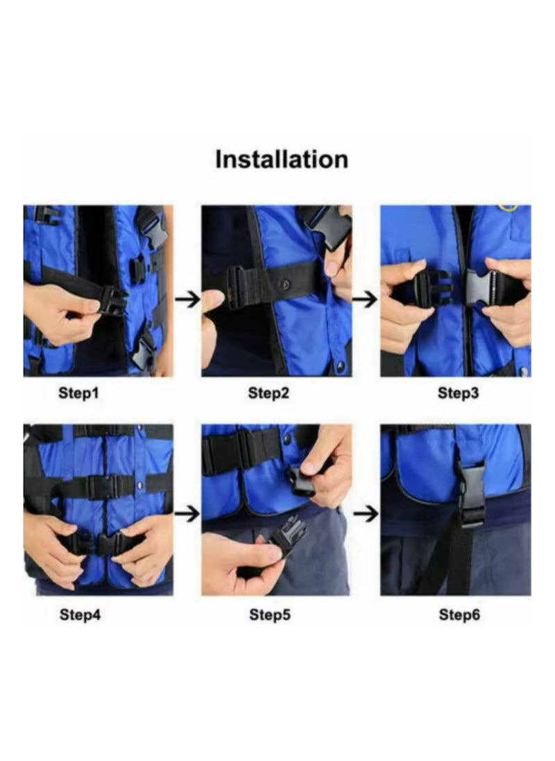 Versatile life jacket with rescue whistle and secure locking safety belt - ideal for safety during swimming and water activities - packing may vary