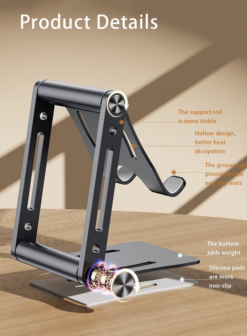 Beauenty Aluminum Alloy Adjustable Phone Holder, iPad Holder, Mobile Stand, Mobile Holder, Foldable Phone Holder, Desktop iPhone Holder Compatible with all Phones, iPhone 16/15 Series, Samsung Galaxy S24 S23 - Image 2