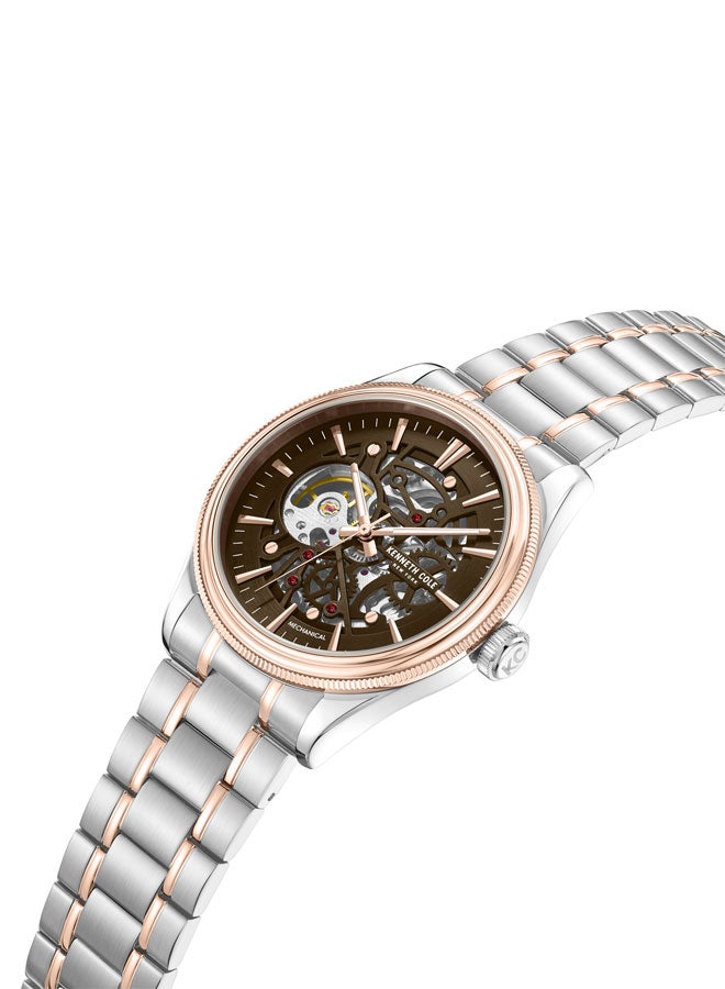 Kenneth Cole New York 42mm Analog Men's Watch with Silver-Rose Gold Stainless Steel Bracelet - Image 2