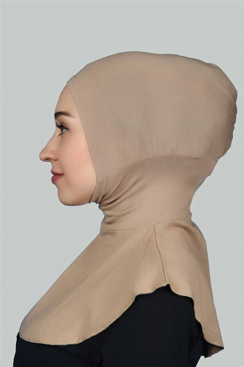 التوبة Women's Hijab Practical Neck Collar Hijab - Sports Bonnet - Dark Beige
