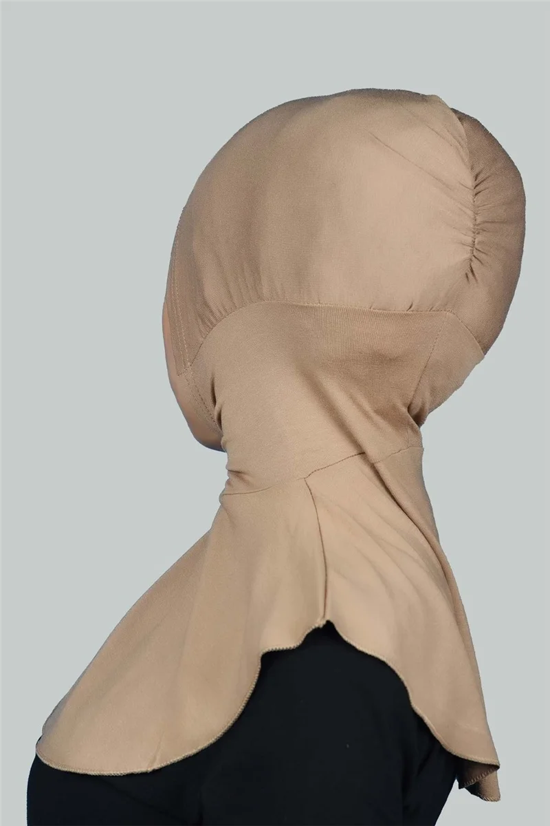 التوبة Women's Hijab Practical Neck Collar Hijab - Sports Bonnet - Dark Beige