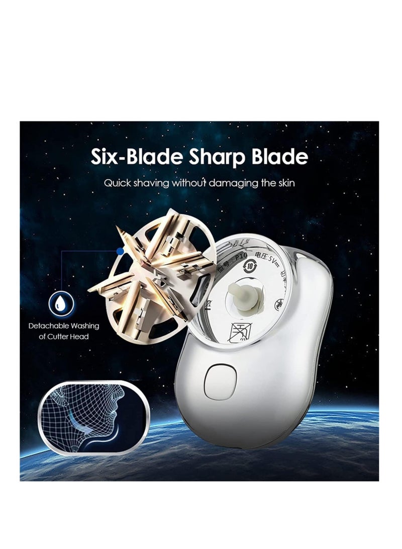 ELTRAZONE Mini Shaver Electric Shaver,New Pocket Portable Electric Shave, Magic USB Mini Shaver Electric Razor For Men, Rechargeable Travel Razors Men Electric Shaver For Shaving Face (Black) (BLACK) - Image 4