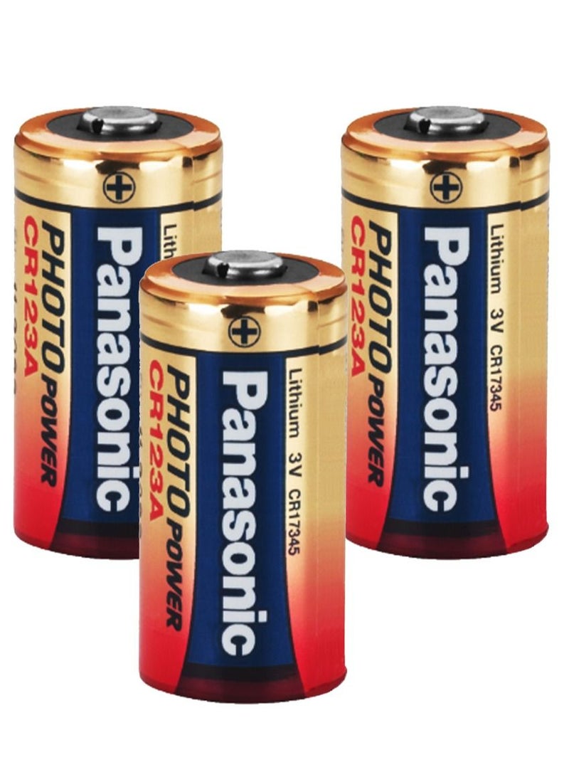 Panasonic 3 CR123A Lithium Battery - Image 1