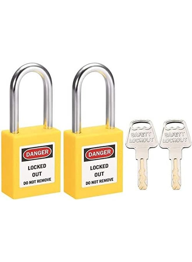 قفل أمان القفل والتوسيم الأصفر 2 قطعة من الصلب مفتاح متماثل - Image 2