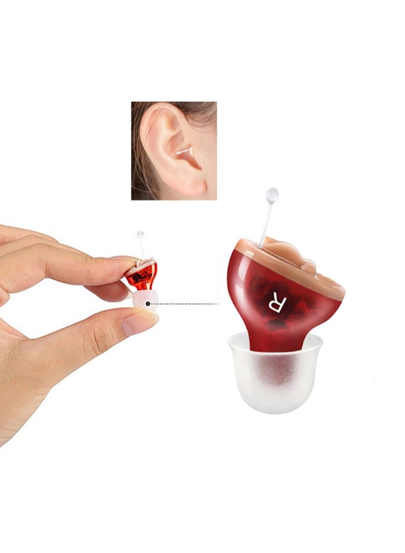 مساعد سمع صغير غير مرئي مع مكبر صوت قابل للتعديل لضبط مستوى الصوت ومساعد سمع للصم وكبار السن للعناية بالأذن (للأذن اليمنى) - Image 1