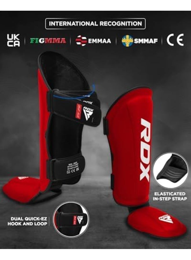 RDX Shin Guards for Kickboxing and Muay Thai - Premium Maya Hide Leather Protection Pads -XL |Red/White (SGR-T1RW-XL) - Image 3