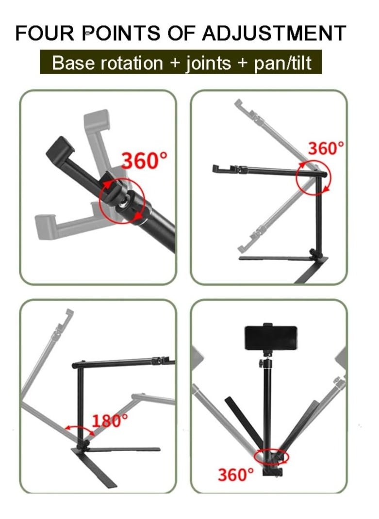 AMBERJACK Flexible Desktop Phone Mount, Projector Mount with 1/4 Screw, Heavy Duty Alloy Webcam Stand Projector Mount, Tabletop Mount for Ring Light Camera Smartphone Projector Sport Camera  - Image 5
