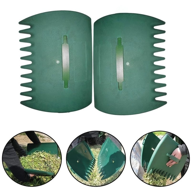 2pcs Leaf Grabbers Handheld Hazelnut Leaf Shovels Quick Lawn Clearing Fallen Leaf Collection Garden Yard Tools for Picking Up Leaves Grass Clippings Litter Protecting Hands - Image 3
