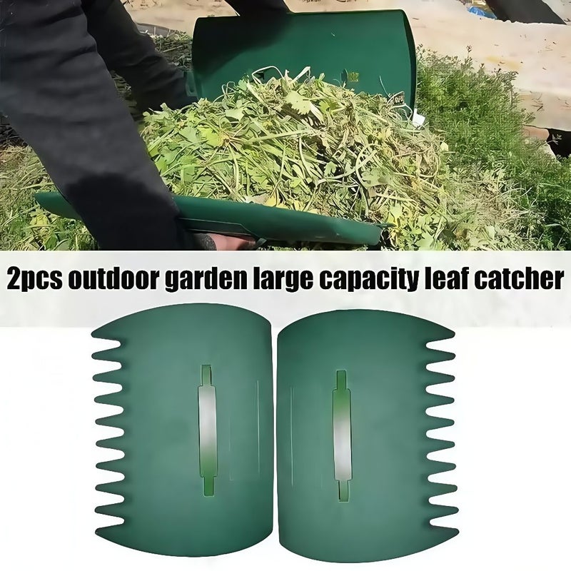 2pcs Leaf Grabbers Handheld Hazelnut Leaf Shovels Quick Lawn Clearing Fallen Leaf Collection Garden Yard Tools for Picking Up Leaves Grass Clippings Litter Protecting Hands - Image 1