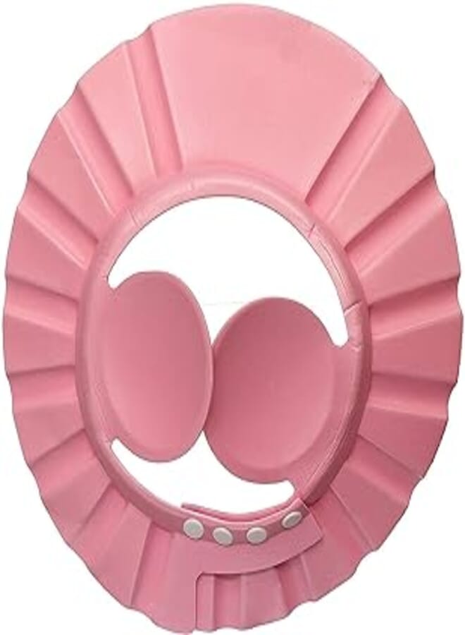 Eye Shield Shampoo Shower Protector Cap Soft Hat for Baby, Pink - 2724682559592