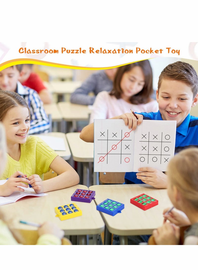 Zikra Tic Tac Toe Game Toy, Classic Mini Checkerboard Educational Family Game Toy Set with Keychain, Portable Casual Tabletop Games for Adults and Kids, Party Classroom Games (4 Pcs) - Image 3