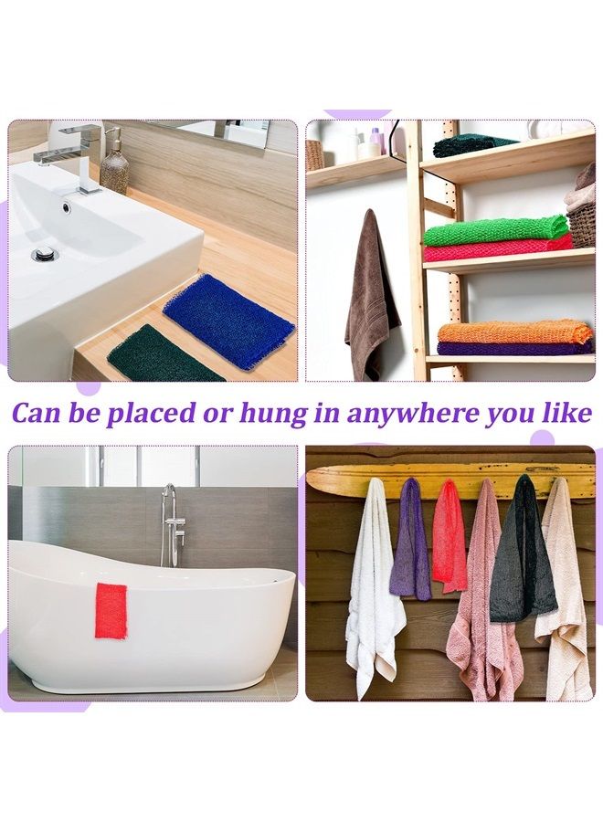 Shappy 6 Pieces African Net Body Exfoliating Bath Sponge Exfoliating Shower Body Scrubber Back Scrubber Skin Smoother for Daily Use or Stocking Stuffer (Assorted Color) - Image 2