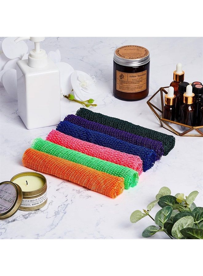 Shappy 6 Pieces African Net Body Exfoliating Bath Sponge Exfoliating Shower Body Scrubber Back Scrubber Skin Smoother for Daily Use or Stocking Stuffer (Assorted Color) - Image 3