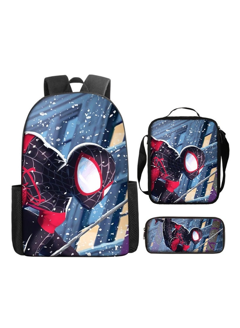 Spider Man school bag cartoon children backpack Spider Man No Return cartoon digital printing cartoon backpack backpack 29*16*42CM + shoulder bag 19*6*23CM + pencil case 24*7*11CM three-piece set - Image 1