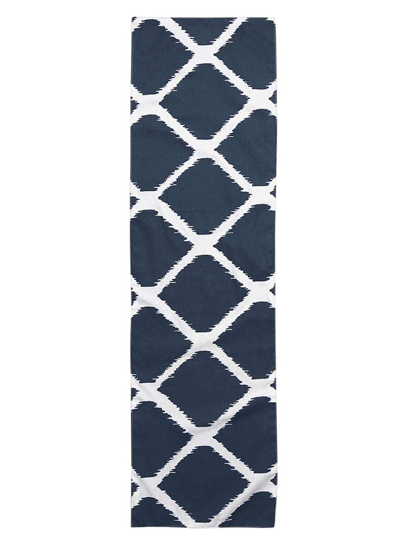 Dekor World Ekat Printed Blue Table Runner (33x240cm) (Pack of 1)-8 Seater Dinning & Center Table - Image 3