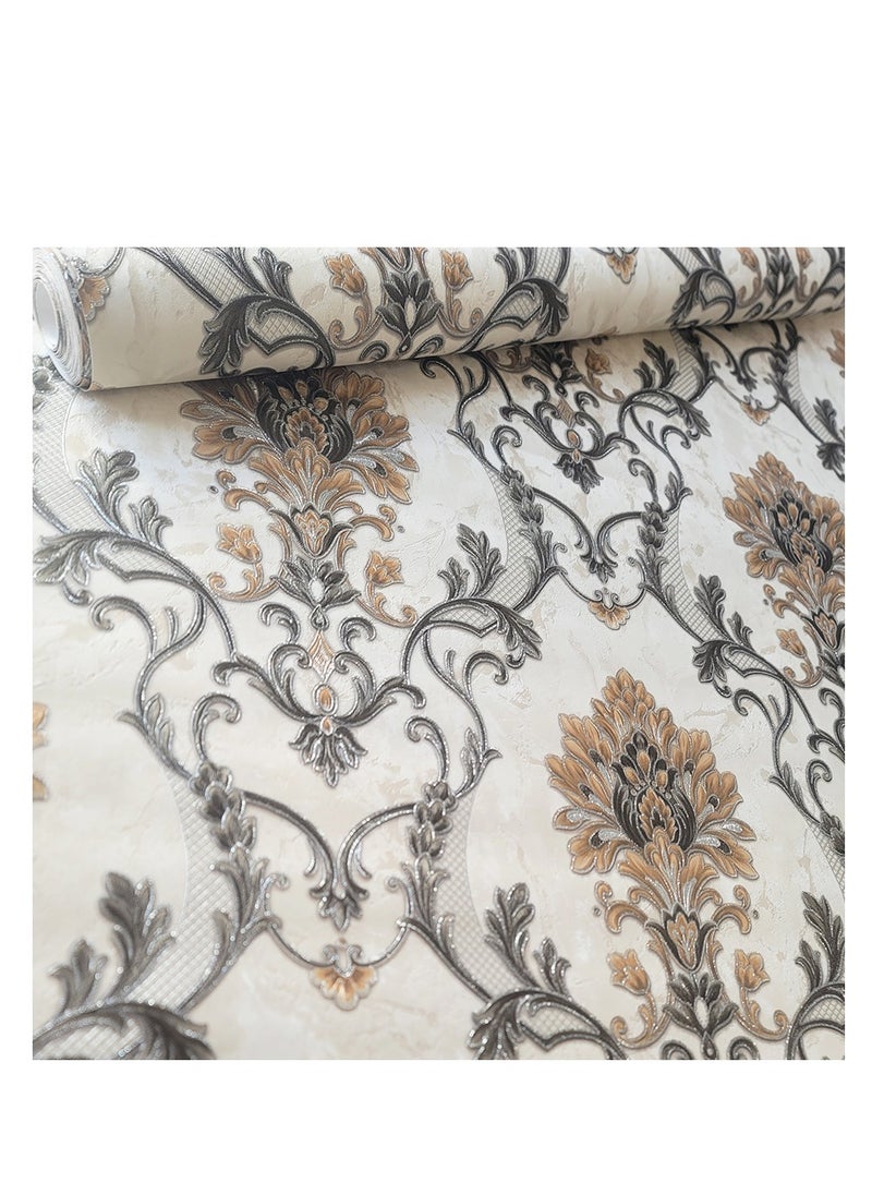 MAF Wallpaper MAF Wallpaper BR8039-5 Classic Vintage Design Wallpaper, Non-Woven Wallpaper for living room, bedroom, Hotels, Restaurants, Spa Room..& more - Black & Golden  - Image 1