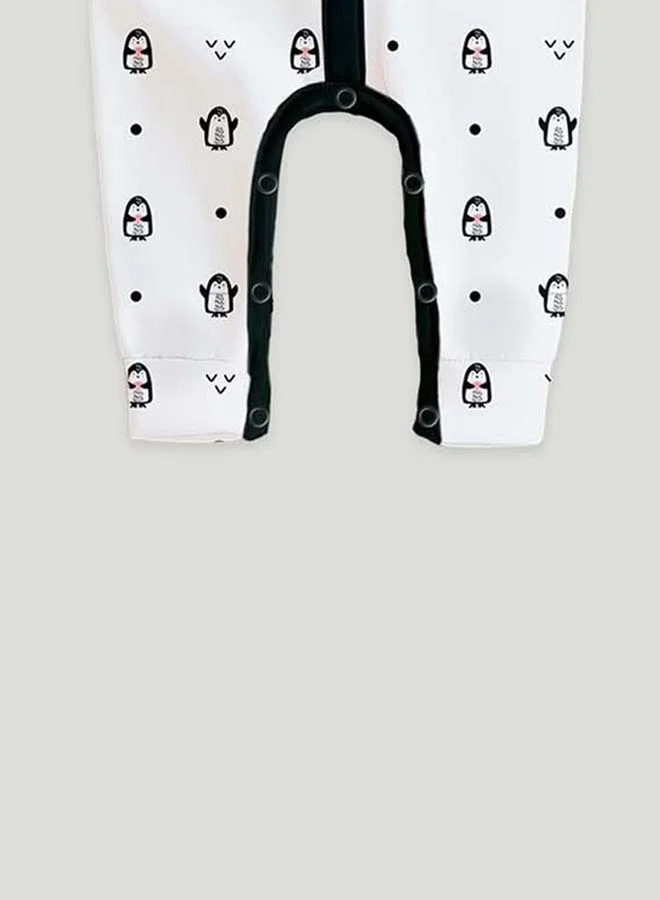 LUAY 100% Cotton Full Sleeves Penguins Printed Baby Romper,Bodysuit Jumpsuit for Baby Girls & Baby Boy