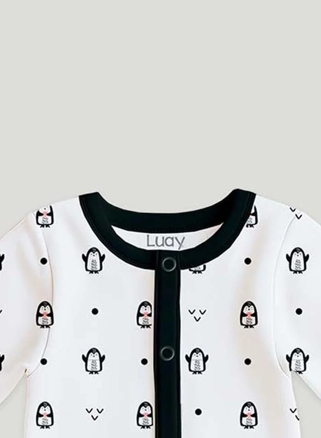 Luay  100% Cotton Full Sleeves Penguins Printed Baby Romper,Bodysuit Jumpsuit for Baby Girls & Baby Boy  | Best Price UAE