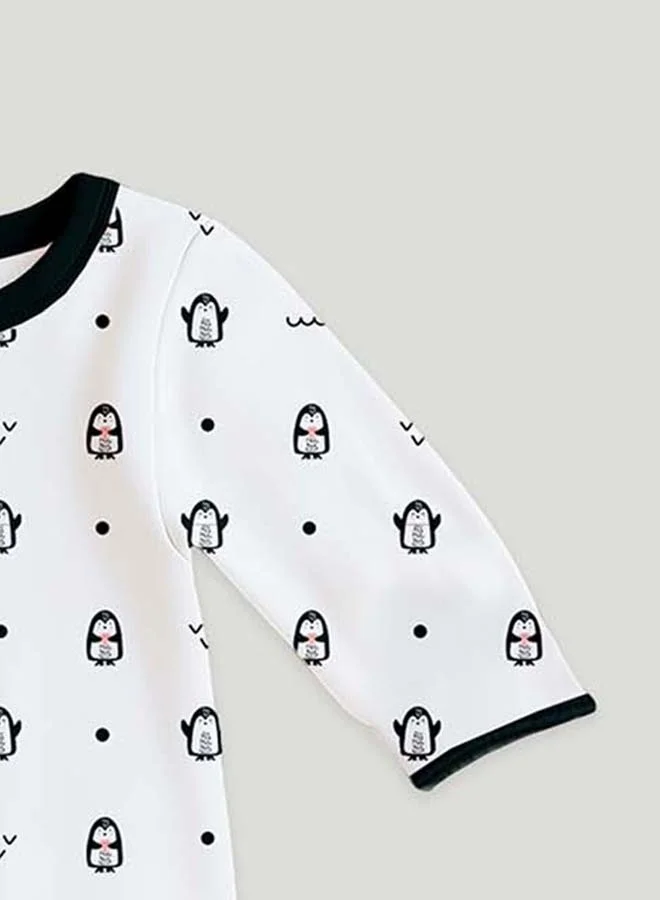 Luay  100% Cotton Full Sleeves Penguins Printed Baby Romper,Bodysuit Jumpsuit for Baby Girls & Baby Boy  | Best Price UAE