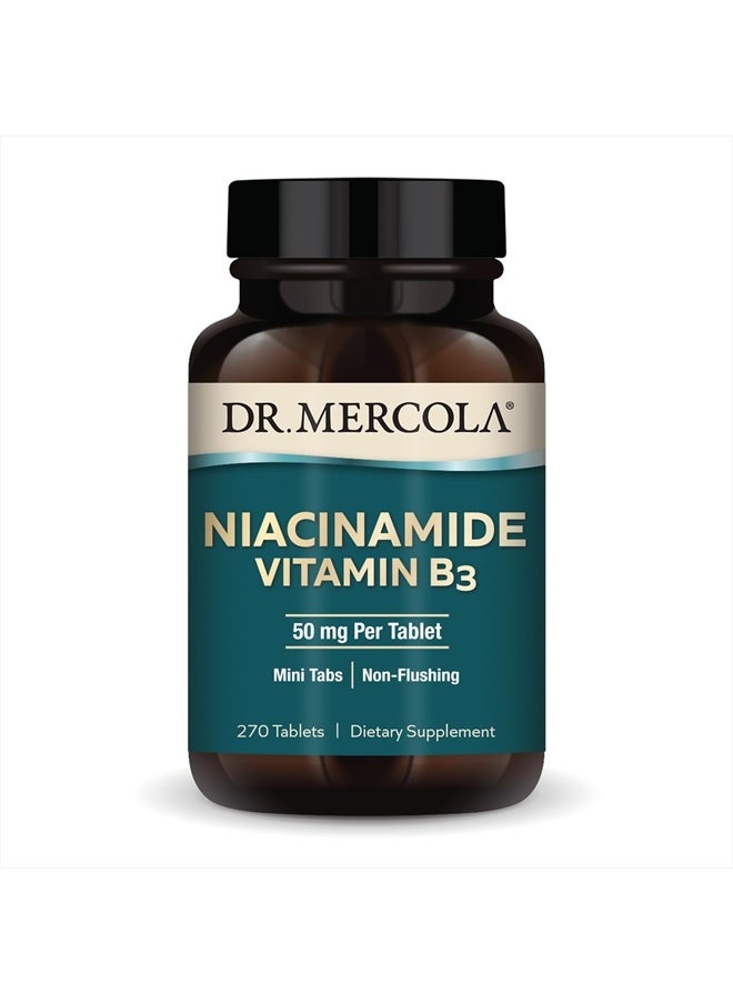 Dr. Mercola - نياسيناميد فيتامين ب3، 90 وجبة (270 قرصًا)، مكمل غذائي، أقراص صغيرة، لا يسبب الاحمرار، يدعم الصحة الأيضية، غير معدّل وراثيًا - Image 1