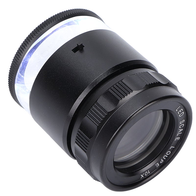 LED Measuring Magnifier: 6LED Lights Optical Glass Lens - Drop Resistant Abrasion Resistant Magnifying Glass for Antique Identification Jewelry Inspection Low Light Conditions - Image 2