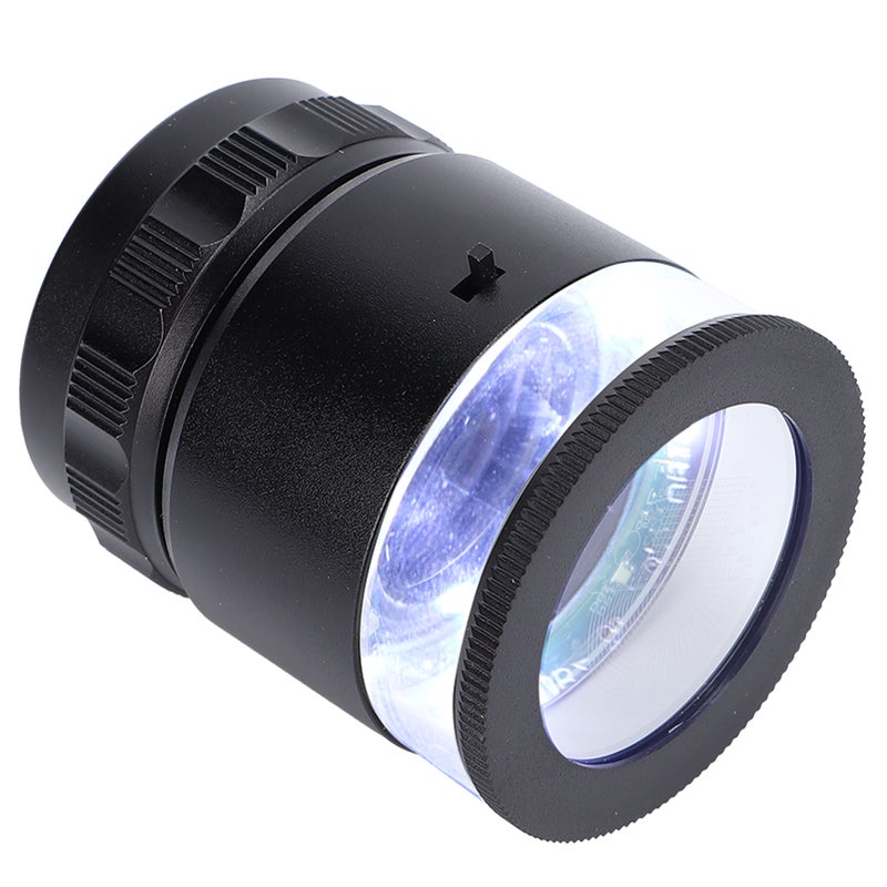 LED Measuring Magnifier: 6LED Lights Optical Glass Lens - Drop Resistant Abrasion Resistant Magnifying Glass for Antique Identification Jewelry Inspection Low Light Conditions - Image 4