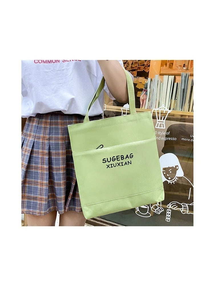 roaiss 4 PCS Casual Doll Kid Backpack Set Cute Bear Sweet Large Capacity Canvas Schoolbag Crossbody Sling Bag Totes Pencil Case for Kids Girls Middle School Students Green - Image 3