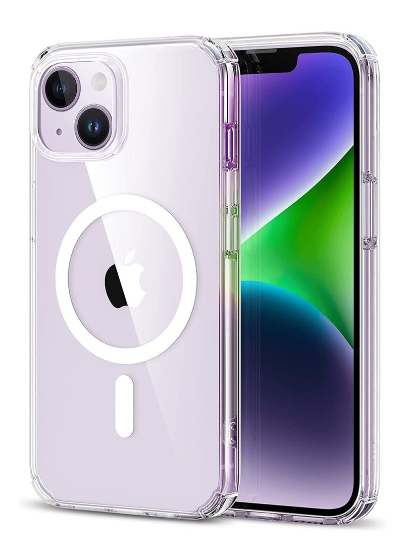 Generic iPhone 14 Plus Case MagSafe, Krystec Clear Magnetic Phone Case [Ultra-Yellowing Resistant], Shockproof Military-Grade Protection, HaloLock Cover for iPhone 14 Plus, Clear  - Image 1