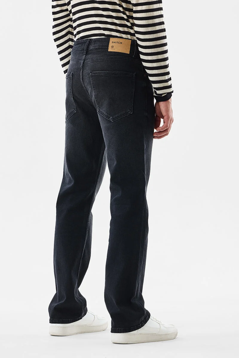 SNITCH Black Black Solid Slim Fit Casual Jeans for Men | Best Price UAE