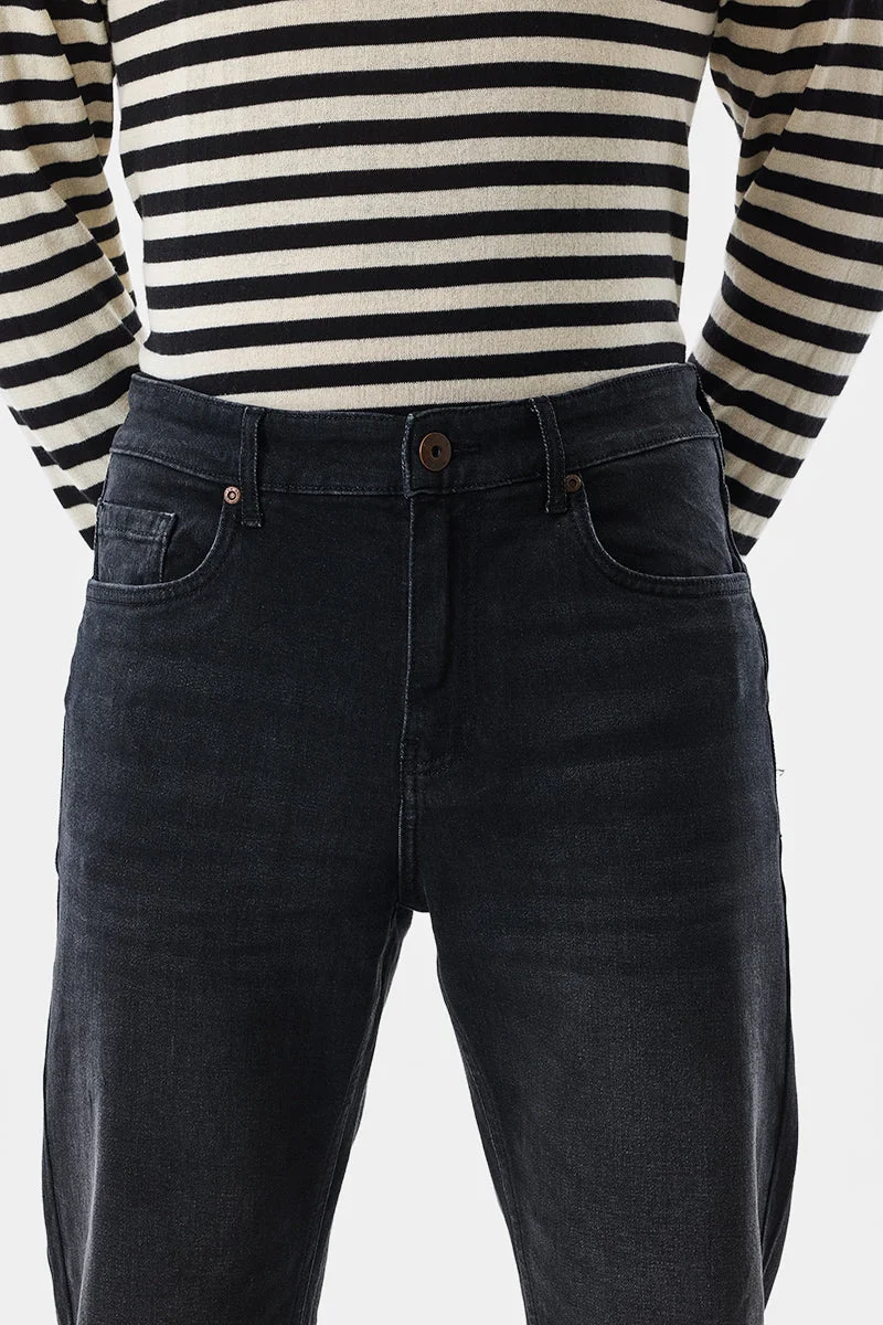 SNITCH Black Black Solid Slim Fit Casual Jeans for Men | Best Price UAE