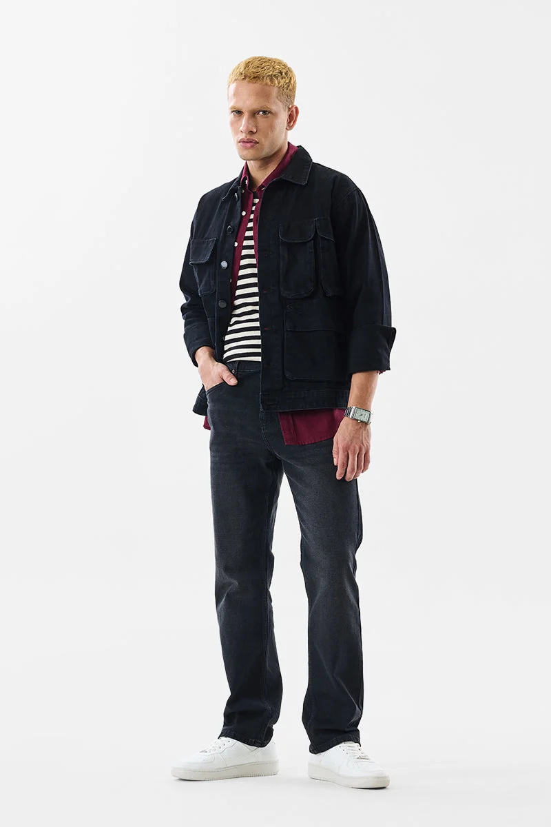 سنيتش Black Solid Slim Fit Casual Jeans