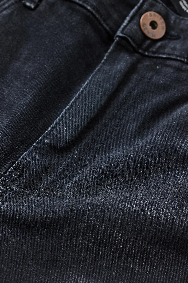 SNITCH Black Black Solid Slim Fit Casual Jeans for Men | Best Price UAE