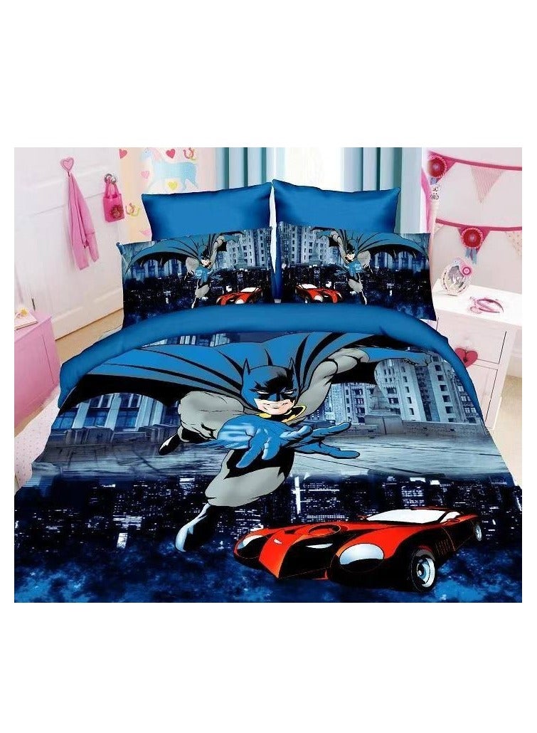 بيج طقم لحاف مفرد للأطفال مكون من 4 قطع - طقم سرير خفيف الوزن وقابل للغسل في الغسالة، مقاس 160×210 سم