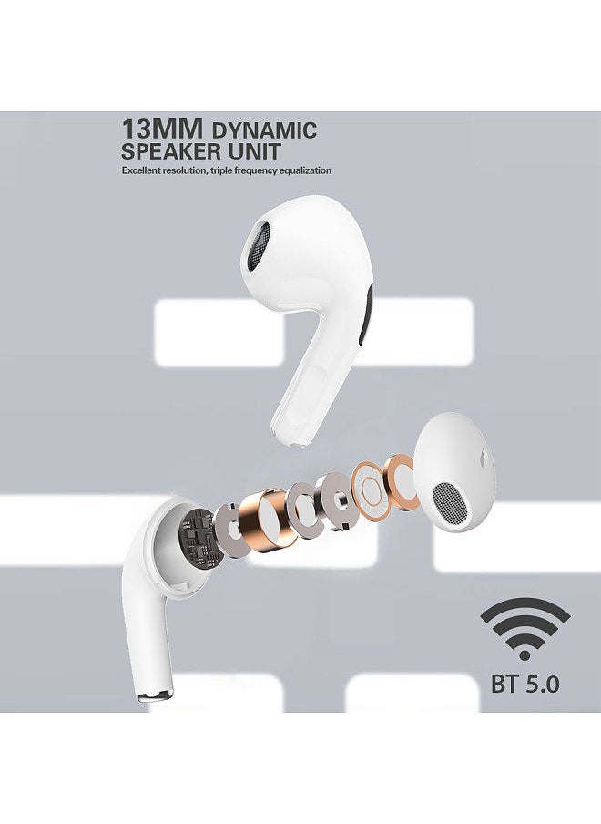 Lenovo Group Limited - Lenovo HT38 True Wireless Stereo Earphone BT5.0 In-ear Earbuds HiFi Sound/HD Call/Touch Control/Game No Latancy Headset with Mic Compatible with Andriod/iOS/Windows White - Image 1