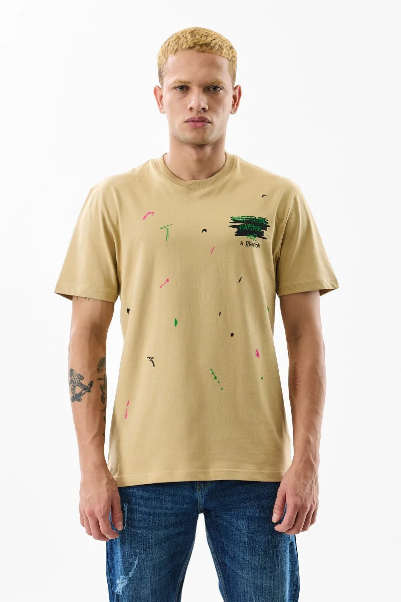 سنيتش تيشيرت قطن % بطبعة عادية