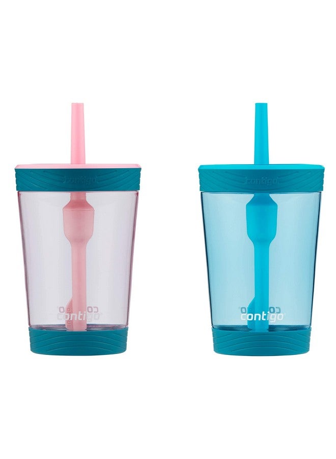 Contigo Kids Spillproof 14Oz Tumbler With Straw And Bpafree Plastic Fits Most Cup Holders And Dishwasher Safe 2Pack Strawberry Cream & Blue Raspberry - Image 2