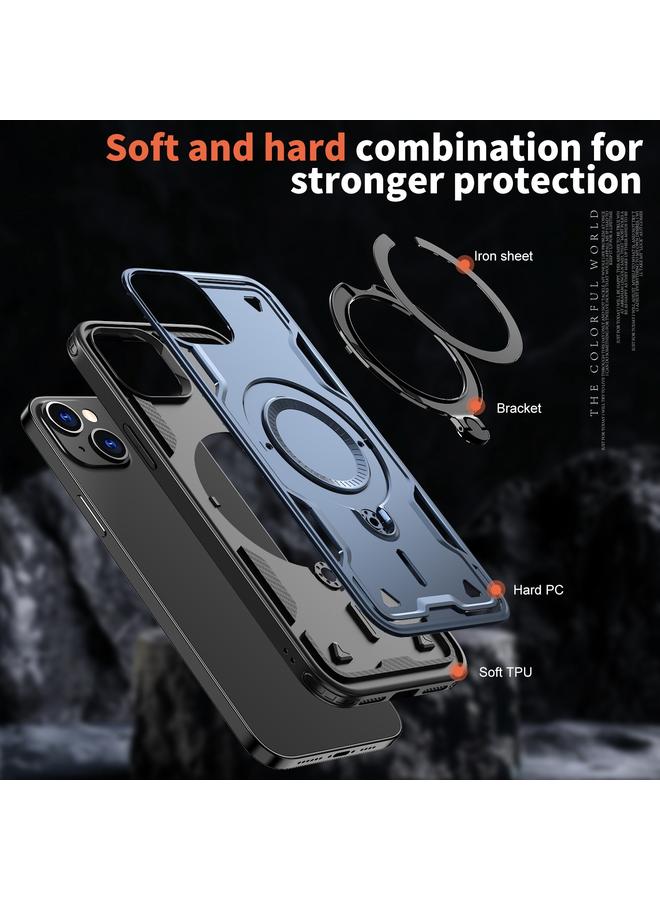 زبون جراب لهاتف iPhone 13 PC Hybrid TPU Armor MagSafe Ring Holder جراب هاتف - Image 5