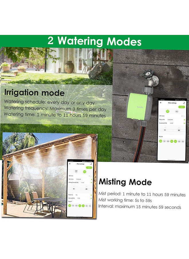 Generic - Programmable BT Water Timer Hose Faucet Timer Outdoor Battery Operated Water Flow Meter Automatic Watering Sprinkler System Irrigation Controller - Image 1