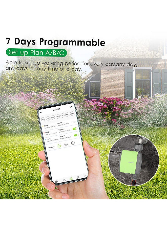 Generic - Programmable BT Water Timer Hose Faucet Timer Outdoor Battery Operated Water Flow Meter Automatic Watering Sprinkler System Irrigation Controller - Image 1
