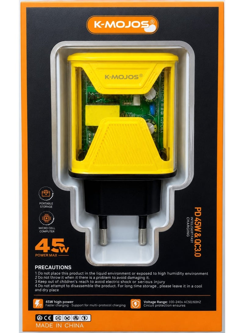 شاحن سريع 45 وات 2 منفذ - Image 4