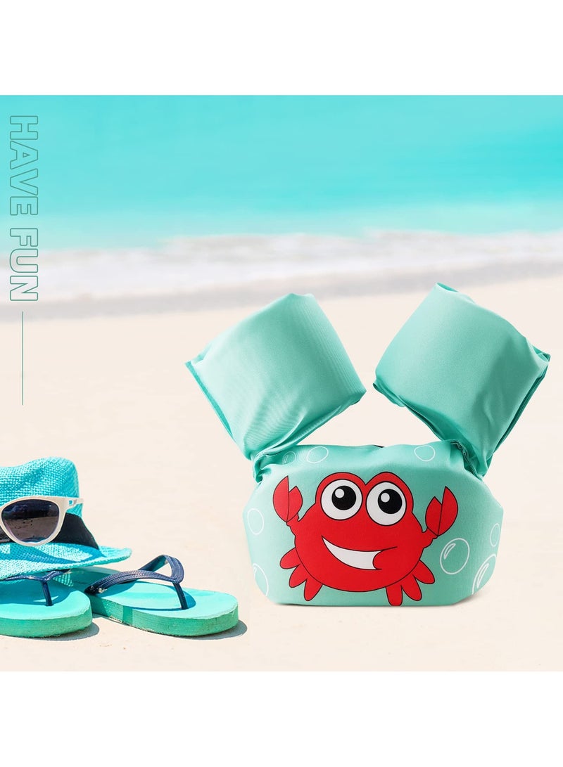 Mr. Penda Baby Pool Float Fit 30-55 Lbs, Kids Swimming Float with Arm Water Wings, Fun Ride-On Raft Pool Baby Beach Supplies for 2-6 Years Old Boy Girl (Green Crab) - Image 5