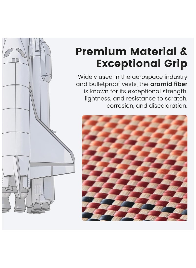 Case for Samsung Galaxy Z Fold 6 with MagSafe, Slim & Light Minimalist Style Protective Cover, 1500D Aramid Fiber Made, Carbon Fiber Texture, Sunset - Image 3