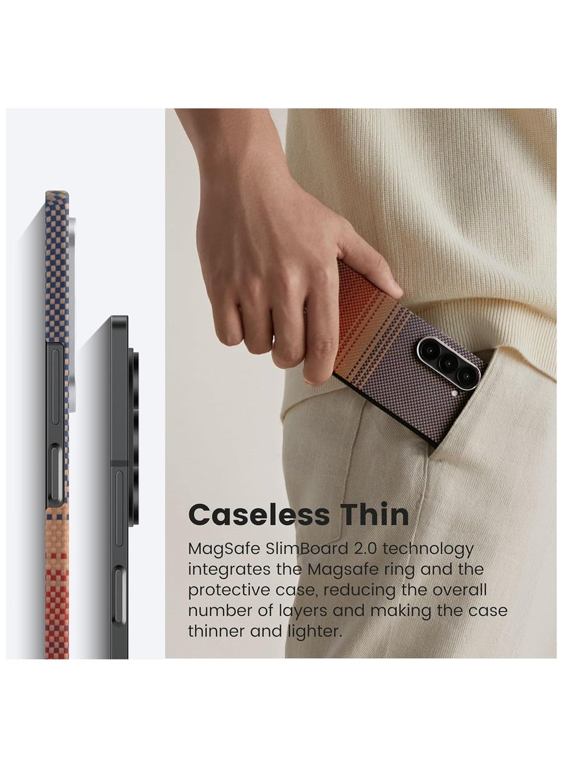 Case for Samsung Galaxy Z Fold 6 with MagSafe, Slim & Light Minimalist Style Protective Cover, 1500D Aramid Fiber Made, Carbon Fiber Texture, Sunset - Image 4