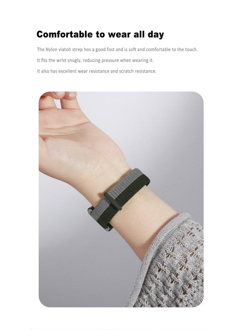OLYSON Nylon Replacement Bands Compatible with Huawei Band 11/11 Pro– Lightweight Sport Loop, Soft Breathable Braided Fabric Wrist Straps for Men and Women, Gray and Black - Image 2